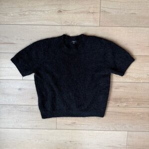 Rails Briar Top Short Sleeve Sweater Medium Black Alpaca